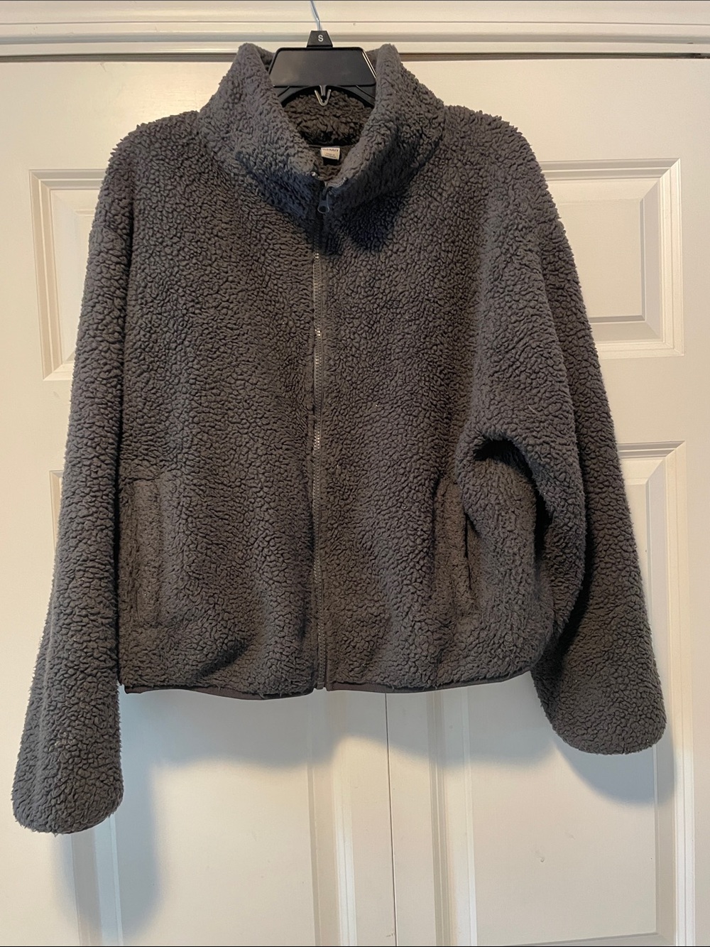 Old Navy Gray Sherpa Full-Zip Jacket